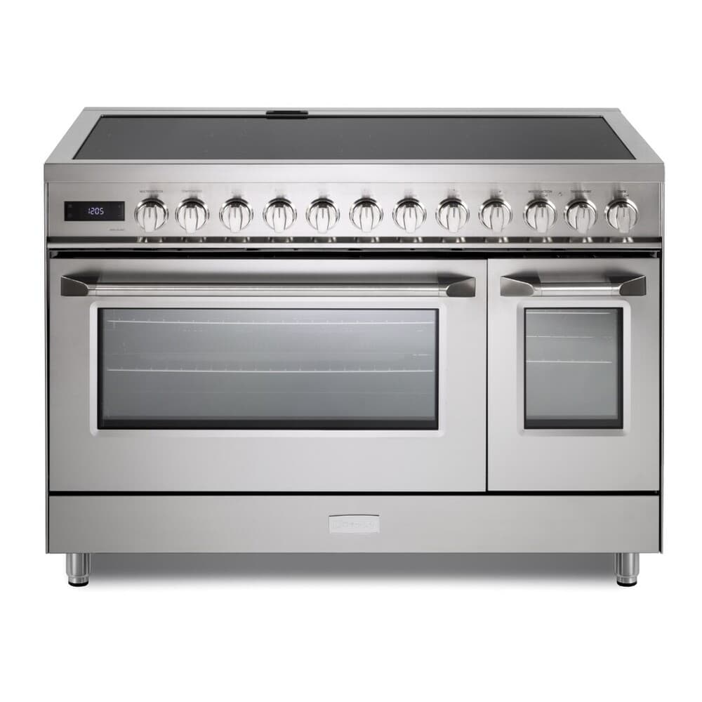 Verona VUFSIE487DSS 48 inch Ultima Collection  Induction Range with 7 Elements, Griddle, 6.5 cu. ft. Total Oven Capacity, Bridge Control, Digital Clock in Stainless Steel
