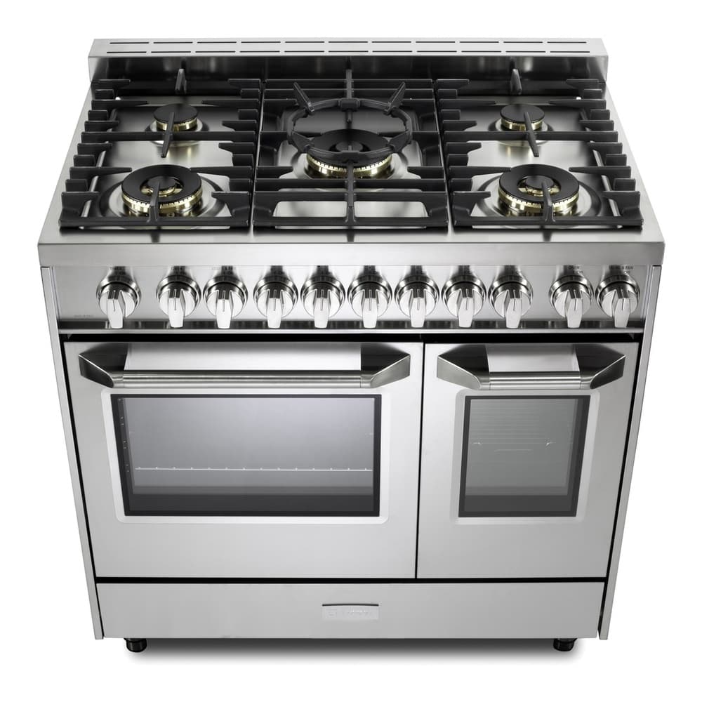 Verona VUFSGG365DSS 36 inch Ultima Collection Double Oven Gas Range with 5 Brass Burners, 4.1 cu. ft. Oven Total Capacity in Stainless Steel - thumbnail 7