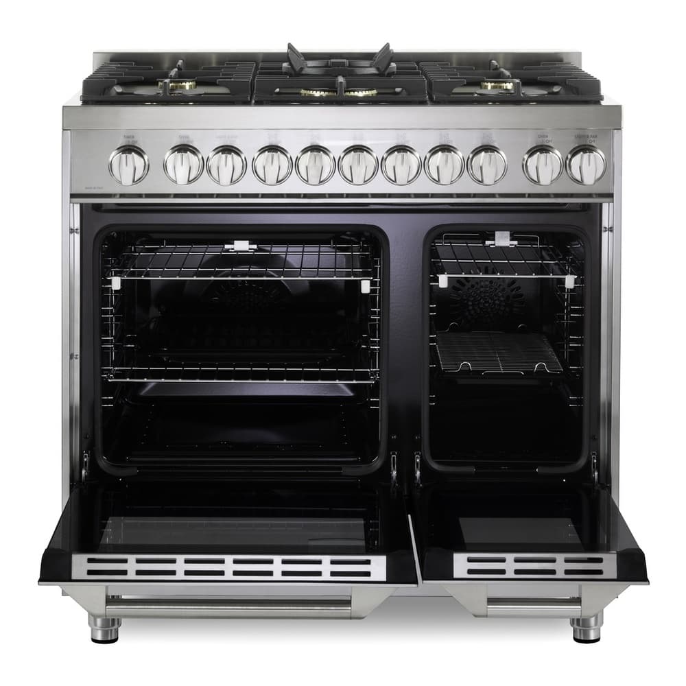 Verona VUFSGG365DSS 36 inch Ultima Collection Double Oven Gas Range with 5 Brass Burners, 4.1 cu. ft. Oven Total Capacity in Stainless Steel - thumbnail 6