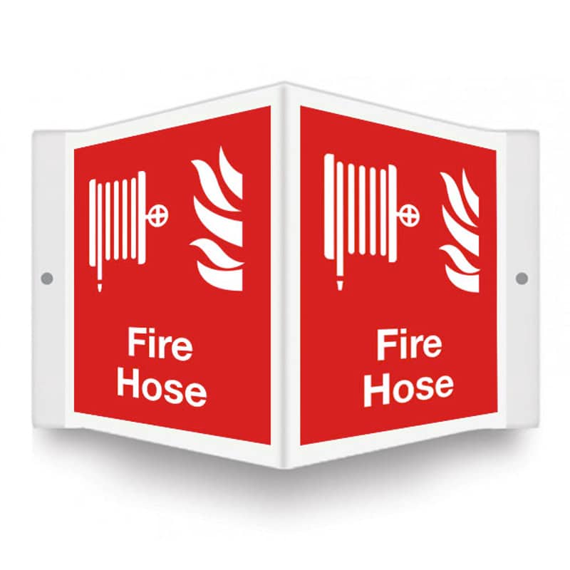 Plastic 3D Projecting Safety Sign, 12″H x 9″W – Fire Hose