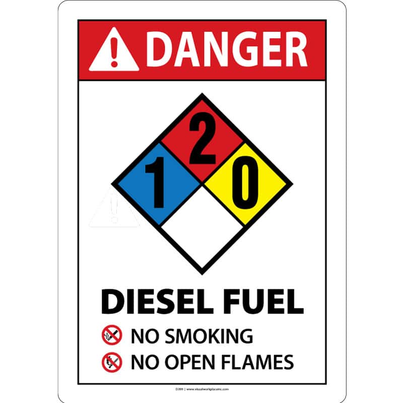 ANSI Danger: Diesel Fuel NFPA 1-2-0