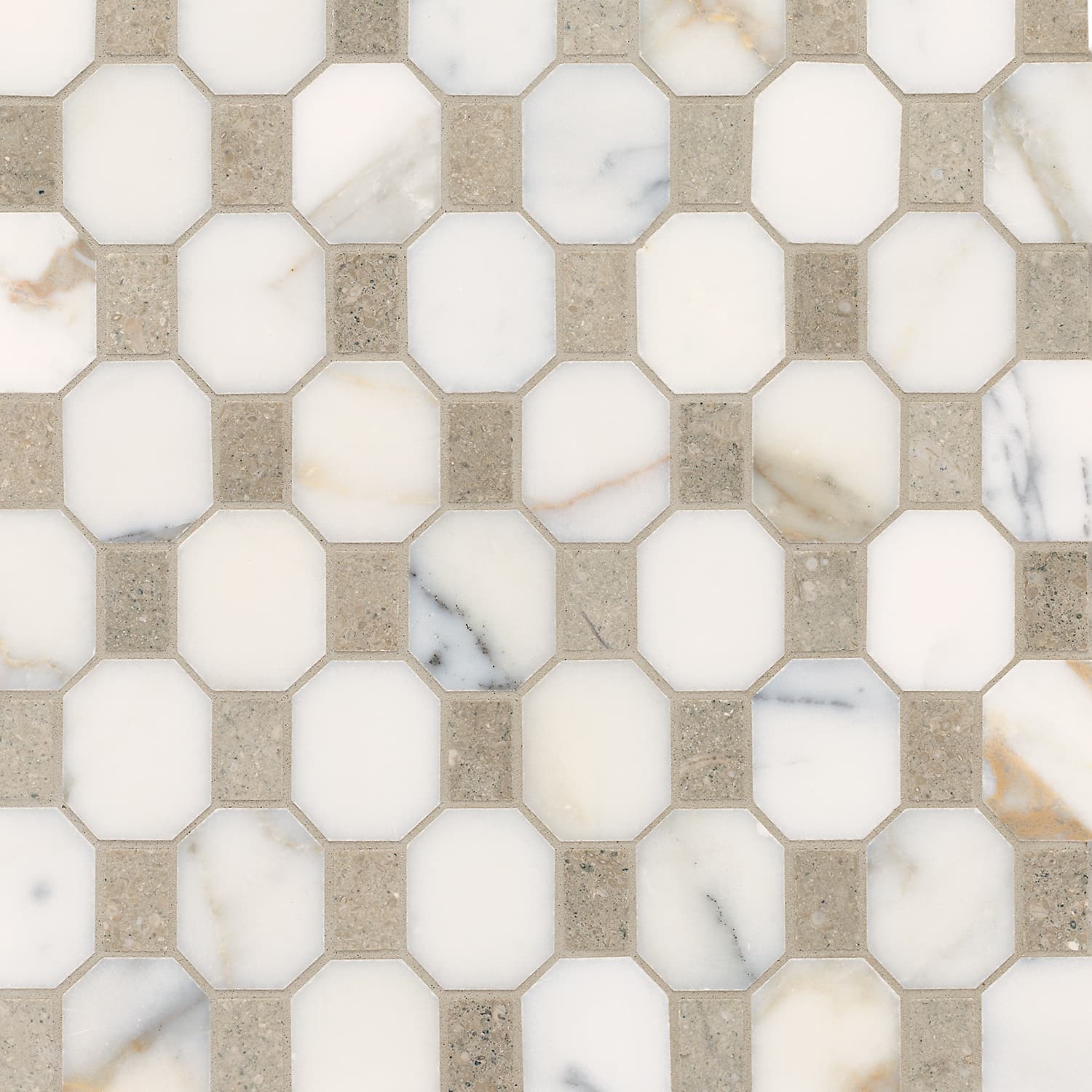 Studio Moderne Regency Calacatta/seagrass Honed Mosaic