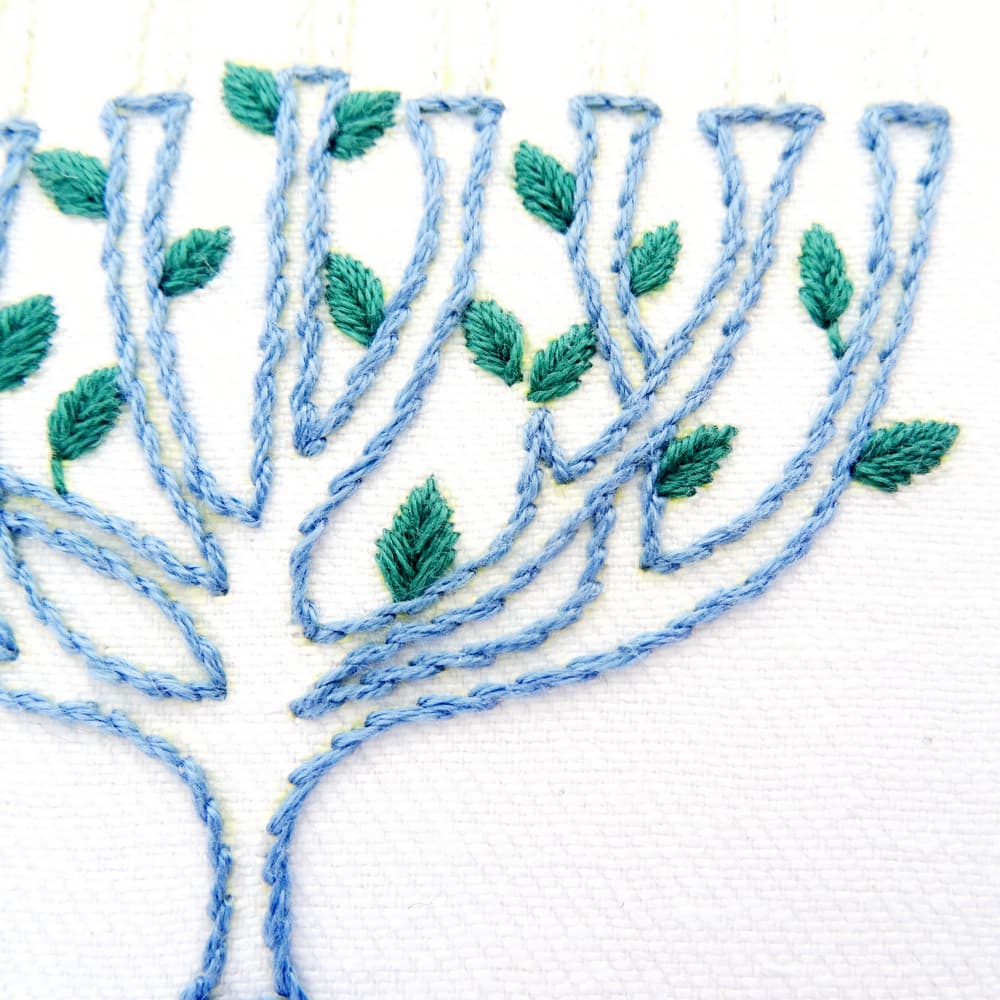Menorah & Star of David Hand Embroidery Pattern Set - thumbnail 3