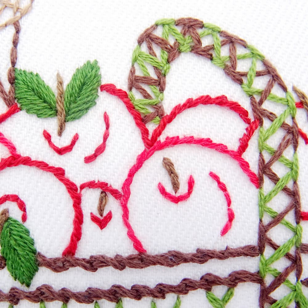 Apple Basket Hand Embroidery Pattern - thumbnail 3