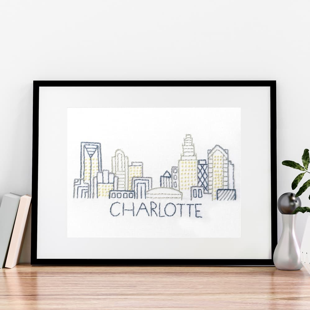 Charlotte City Skyline Hand Embroidery Pattern - thumbnail 5