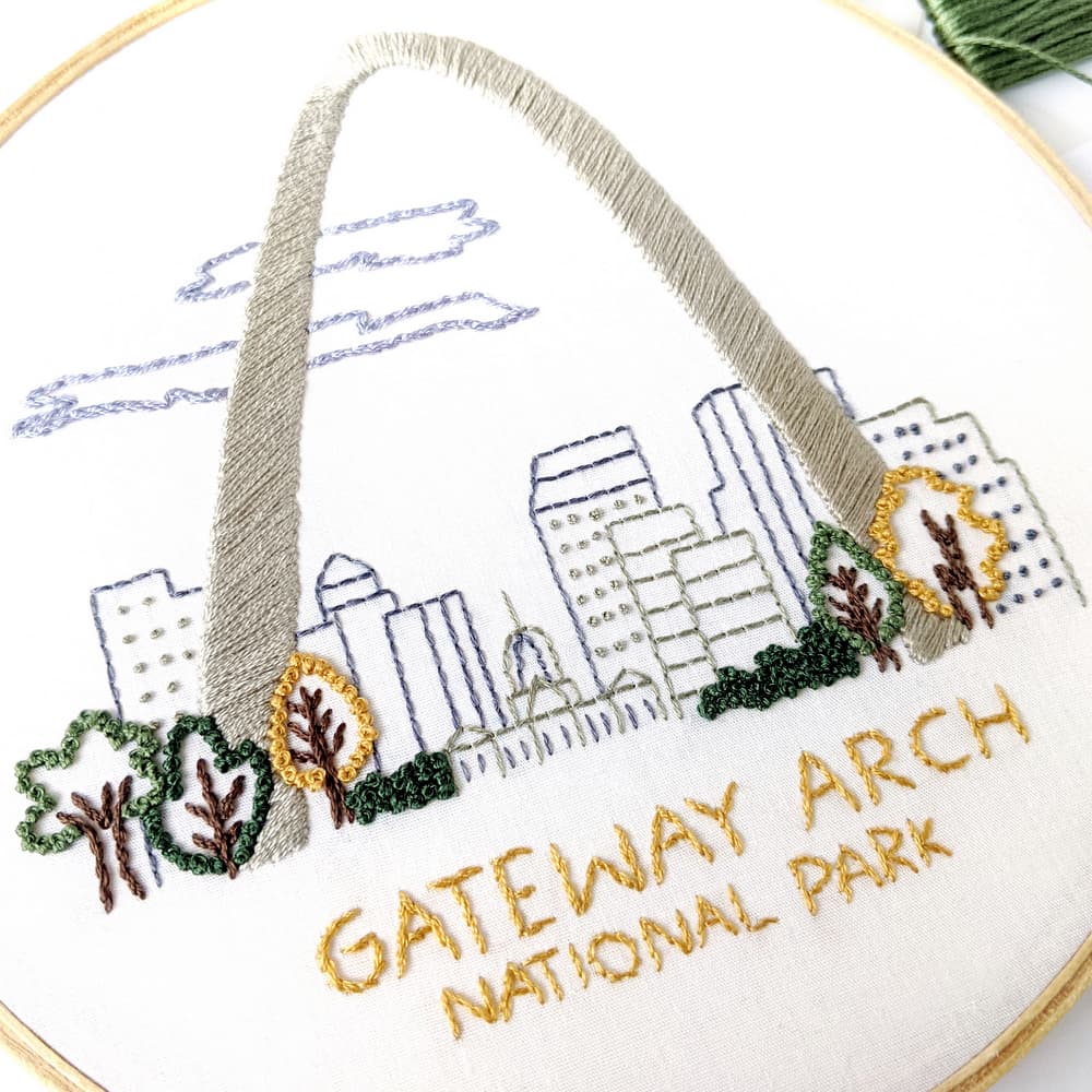 Gateway Arch National Park Hand Embroidery Pattern - thumbnail 2