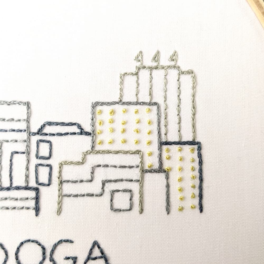 Chattanooga City Skyline Hand Embroidery Pattern - thumbnail 3