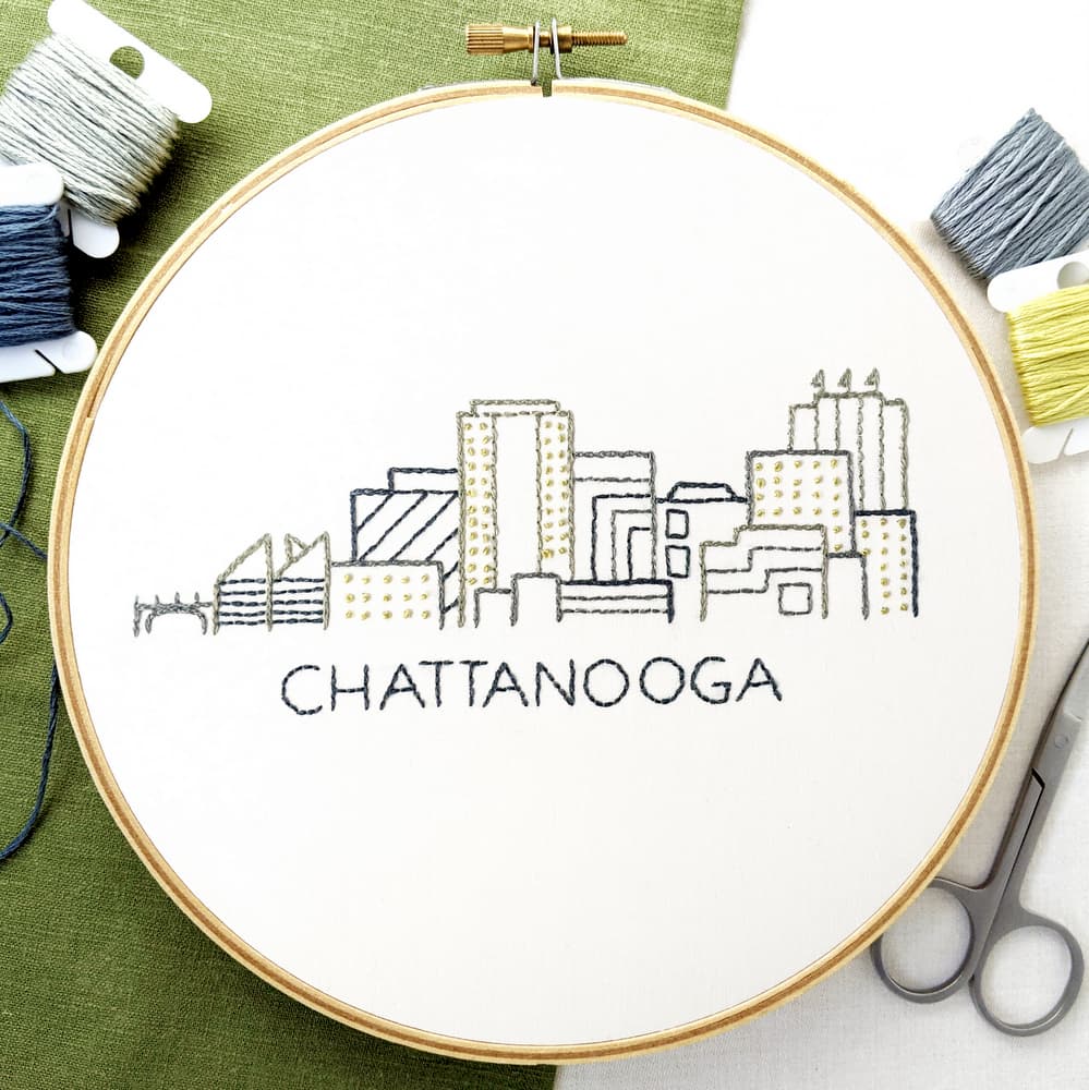 Chattanooga City Skyline Hand Embroidery Pattern - thumbnail 2