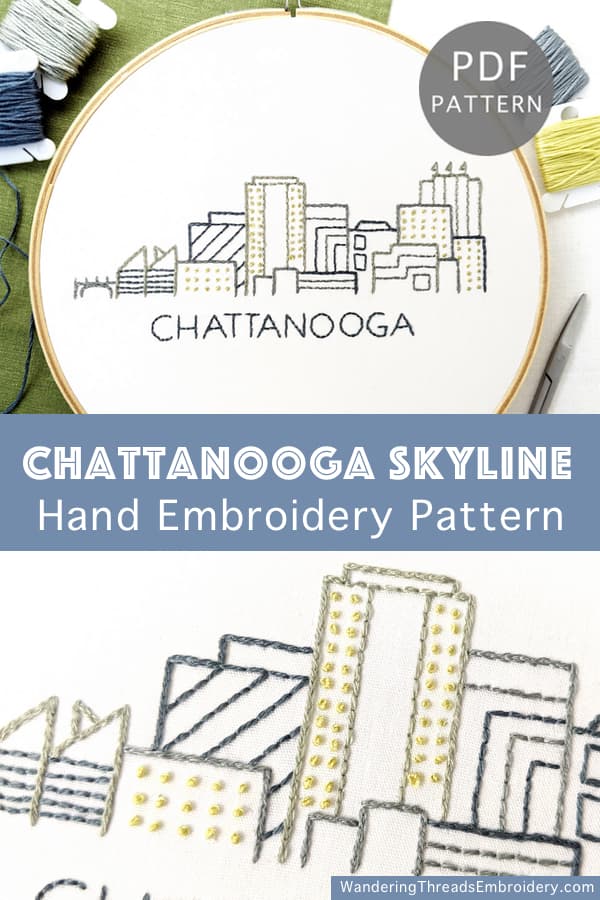 Chattanooga City Skyline Hand Embroidery Pattern - thumbnail 7