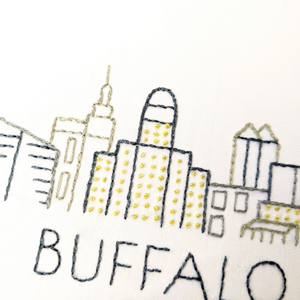 Buffalo City Skyline Hand Embroidery Pattern - thumbnail 3