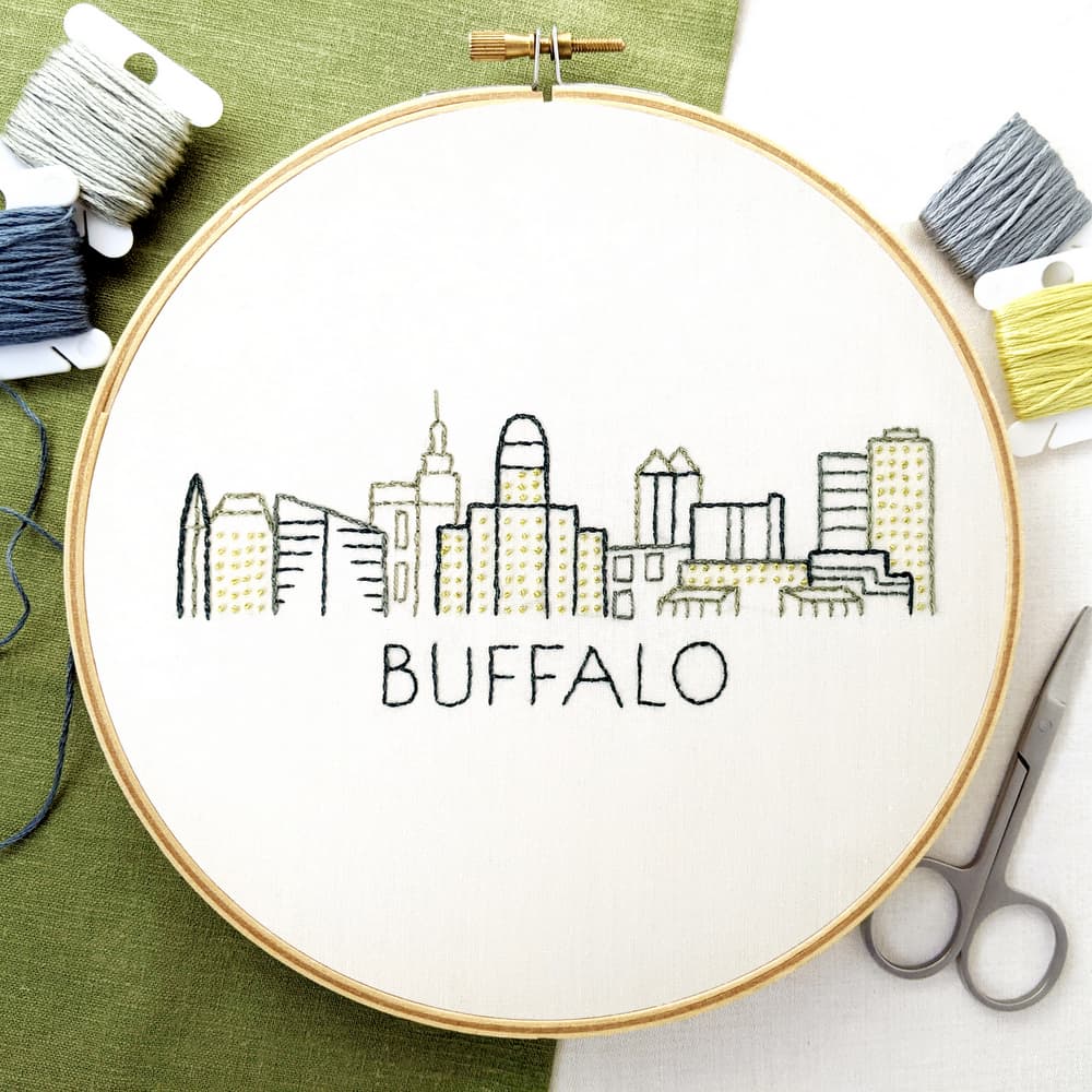 Buffalo City Skyline Hand Embroidery Pattern - thumbnail 2