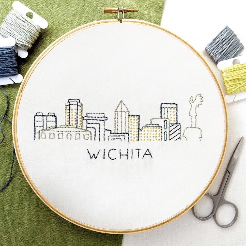 Wichita City Skyline Hand Embroidery Pattern - thumbnail 2