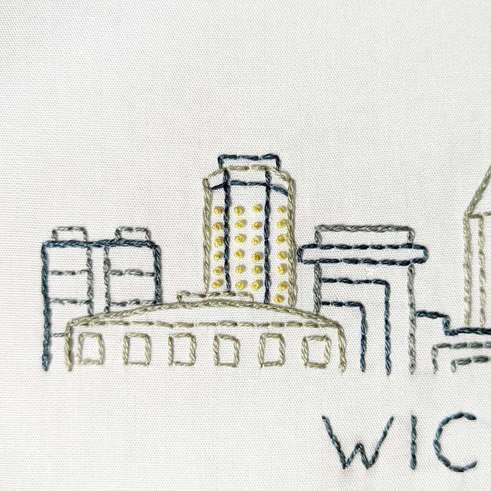 Wichita City Skyline Hand Embroidery Pattern - thumbnail 3