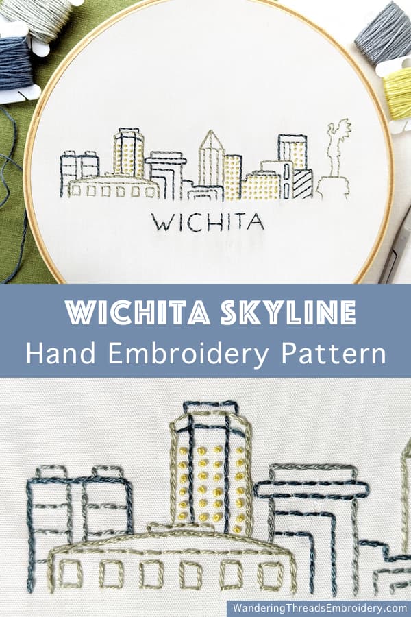 Wichita City Skyline Hand Embroidery Pattern - thumbnail 8