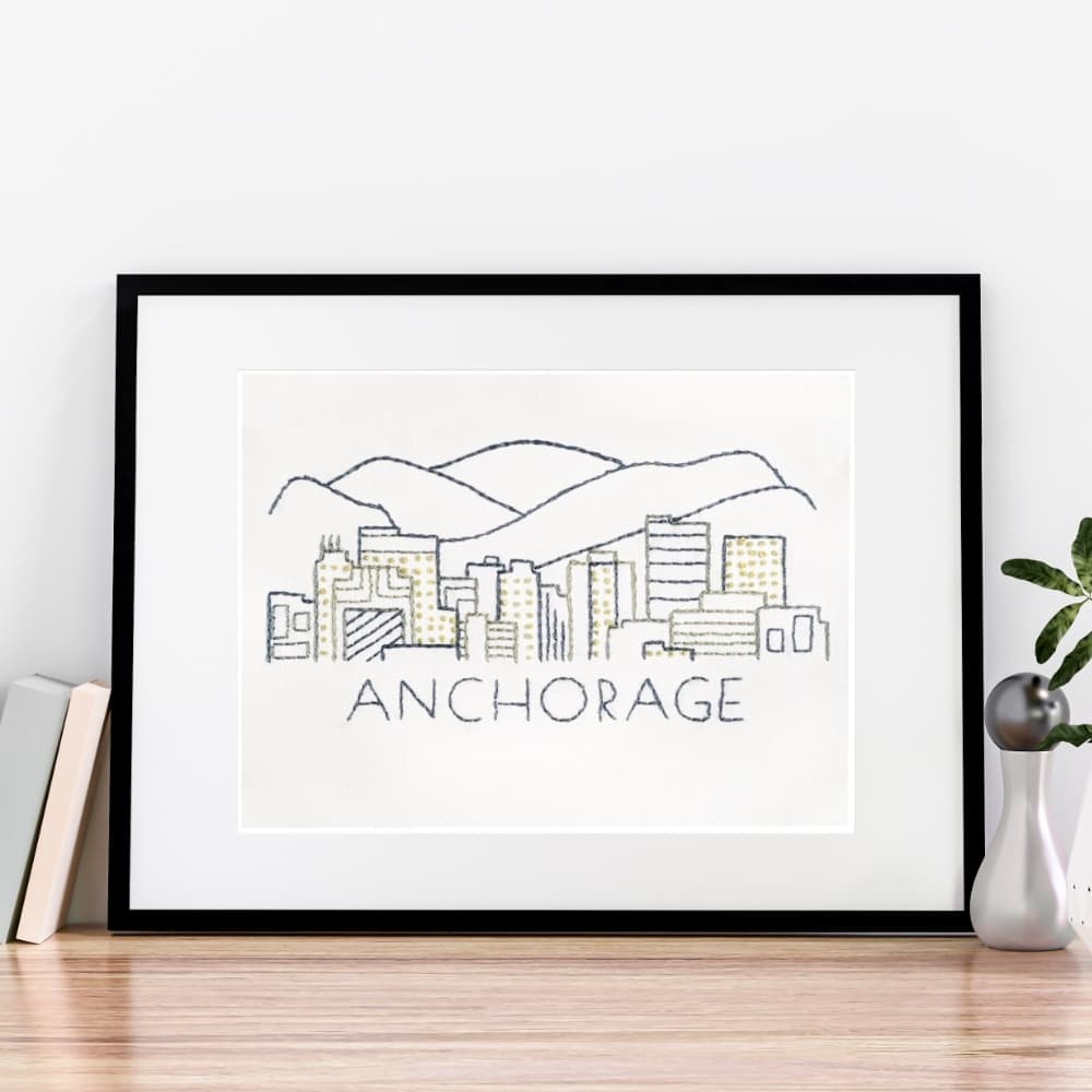 Anchorage City Skyline Hand Embroidery Pattern - thumbnail 5