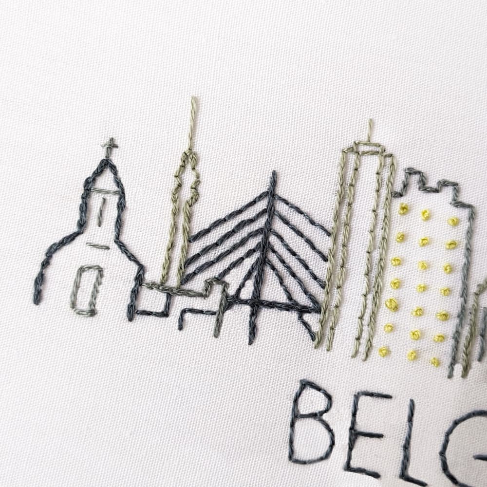 Belgrade Serbia City Skyline Hand Embroidery Pattern - thumbnail 3