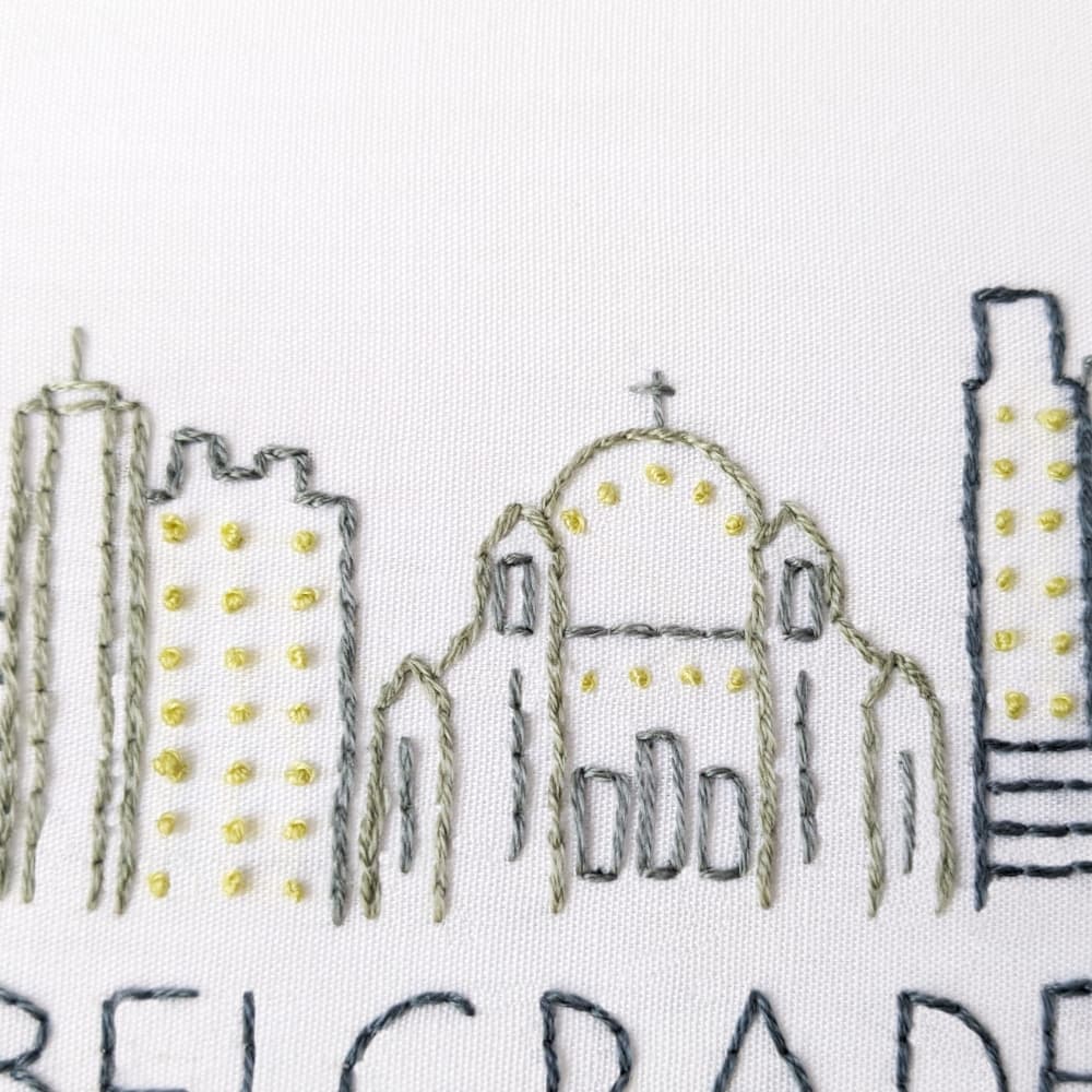 Belgrade Serbia City Skyline Hand Embroidery Pattern - thumbnail 4
