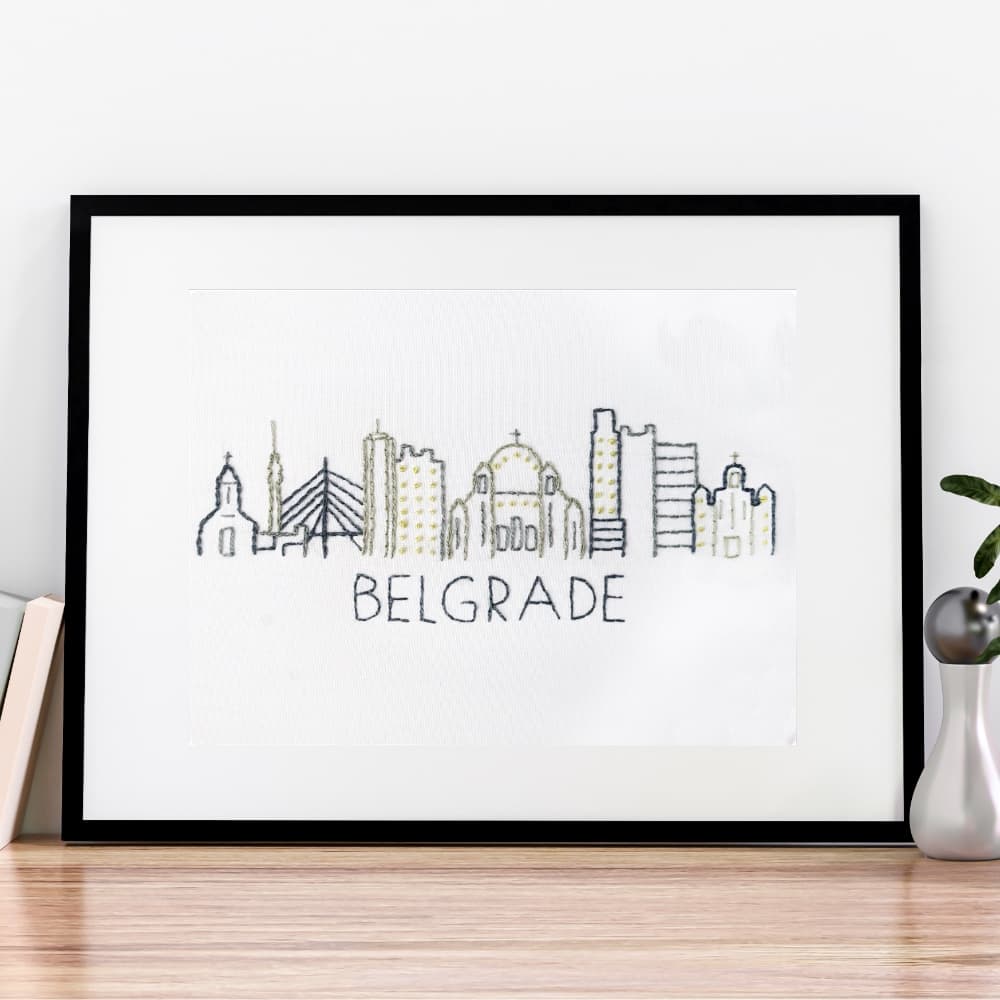 Belgrade Serbia City Skyline Hand Embroidery Pattern - thumbnail 5