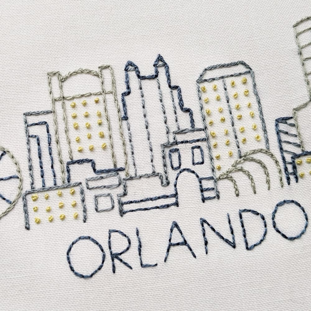 Orlando City Skyline Hand Embroidery Pattern - thumbnail 3