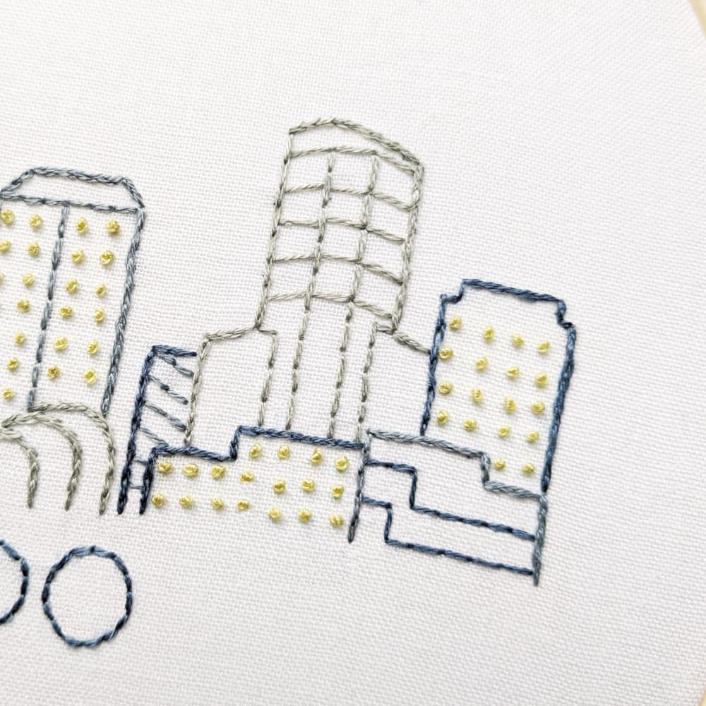 Orlando City Skyline Hand Embroidery Pattern - thumbnail 4