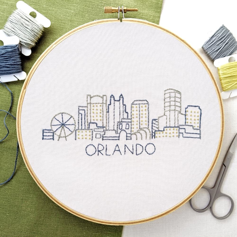 Orlando City Skyline Hand Embroidery Pattern - thumbnail 2