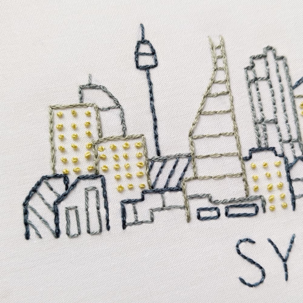 Sydney City Skyline Hand Embroidery Pattern - thumbnail 3