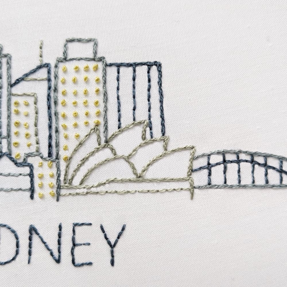Sydney City Skyline Hand Embroidery Pattern - thumbnail 4