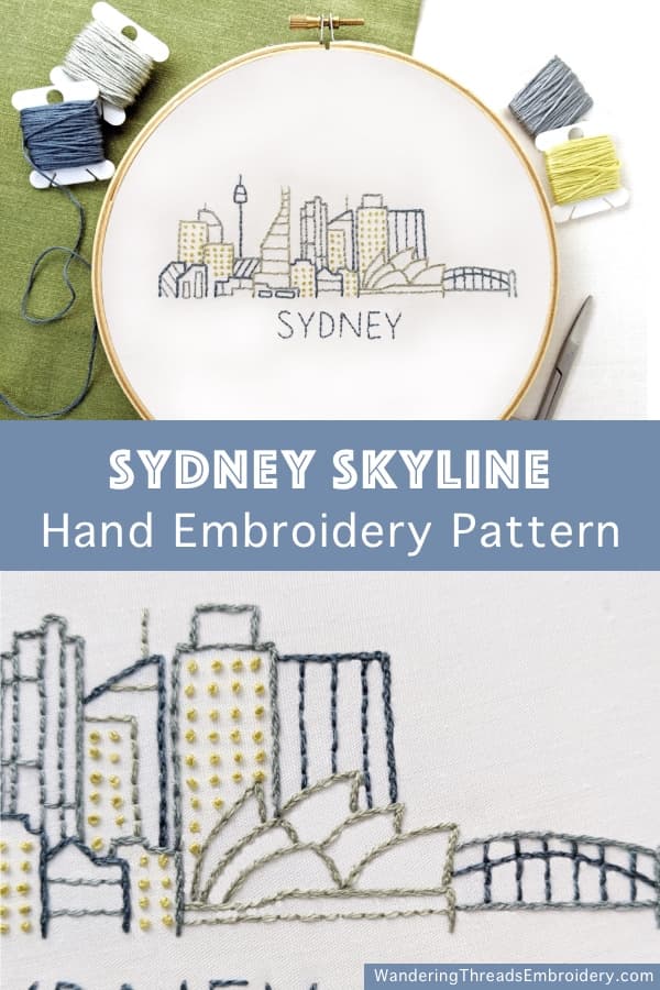 Sydney City Skyline Hand Embroidery Pattern - thumbnail 8