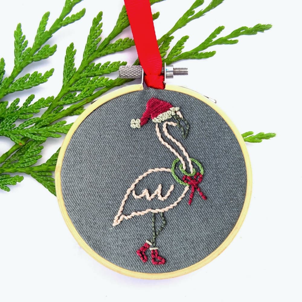 Tropical Christmas Ornament Set Hand Embroidery Pattern - thumbnail 2