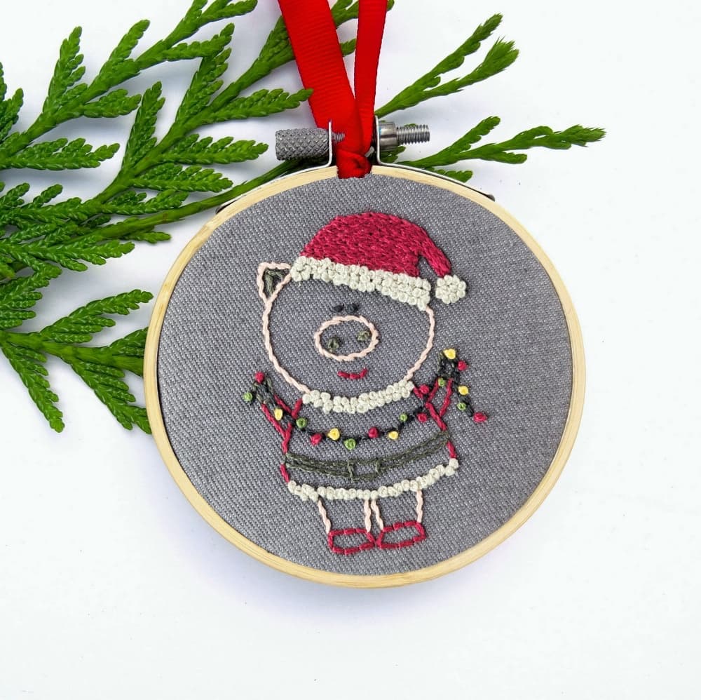 Barnyard Animals Ornament Set Hand Embroidery Pattern - thumbnail 3
