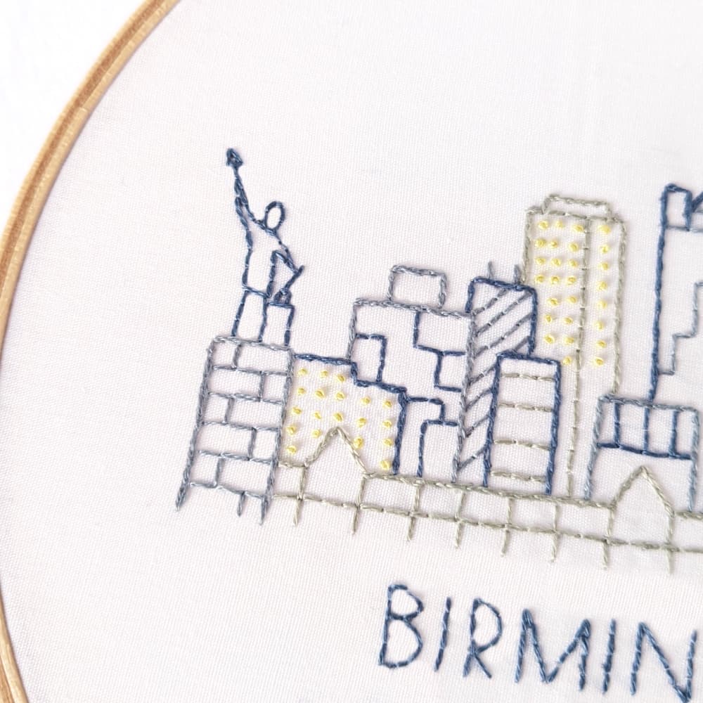 Birmingham City Skyline Hand Embroidery Pattern - thumbnail 3