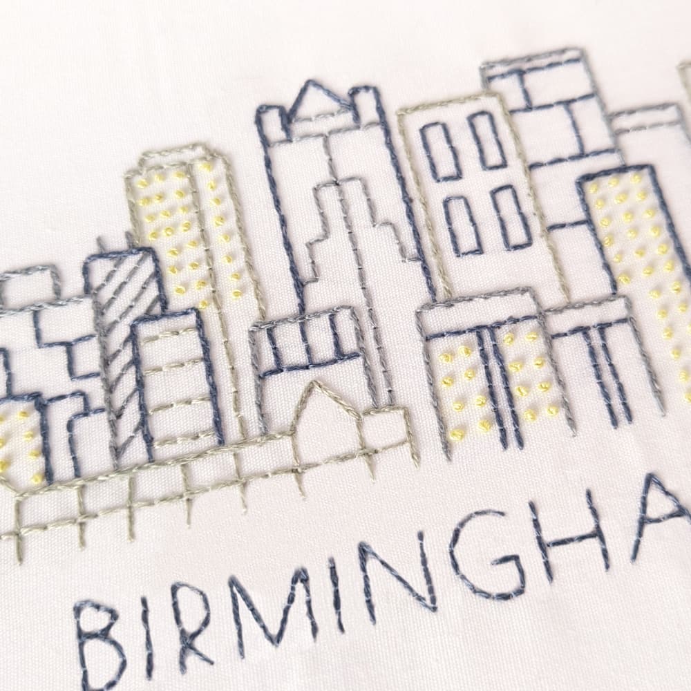 Birmingham City Skyline Hand Embroidery Pattern - thumbnail 4