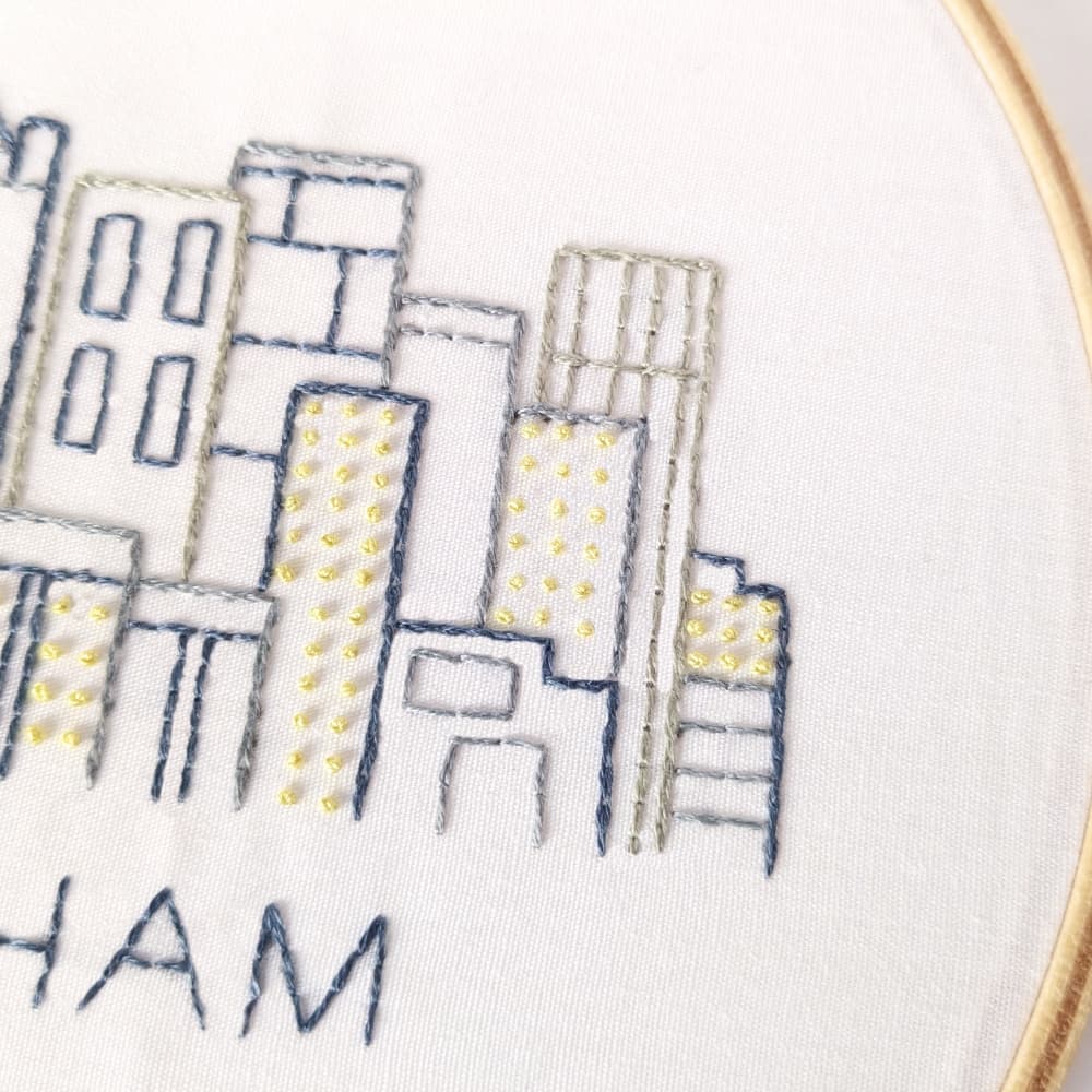 Birmingham City Skyline Hand Embroidery Pattern - thumbnail 5