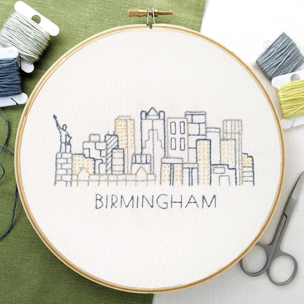Birmingham City Skyline Hand Embroidery Pattern - thumbnail 2