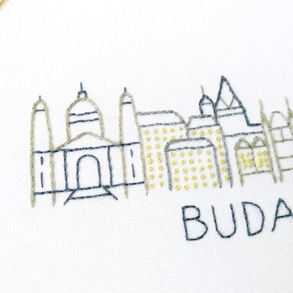 Budapest City Skyline Hand Embroidery Pattern - thumbnail 3