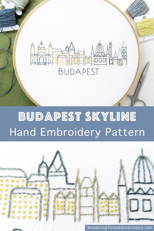 Budapest City Skyline Hand Embroidery Pattern - thumbnail 8