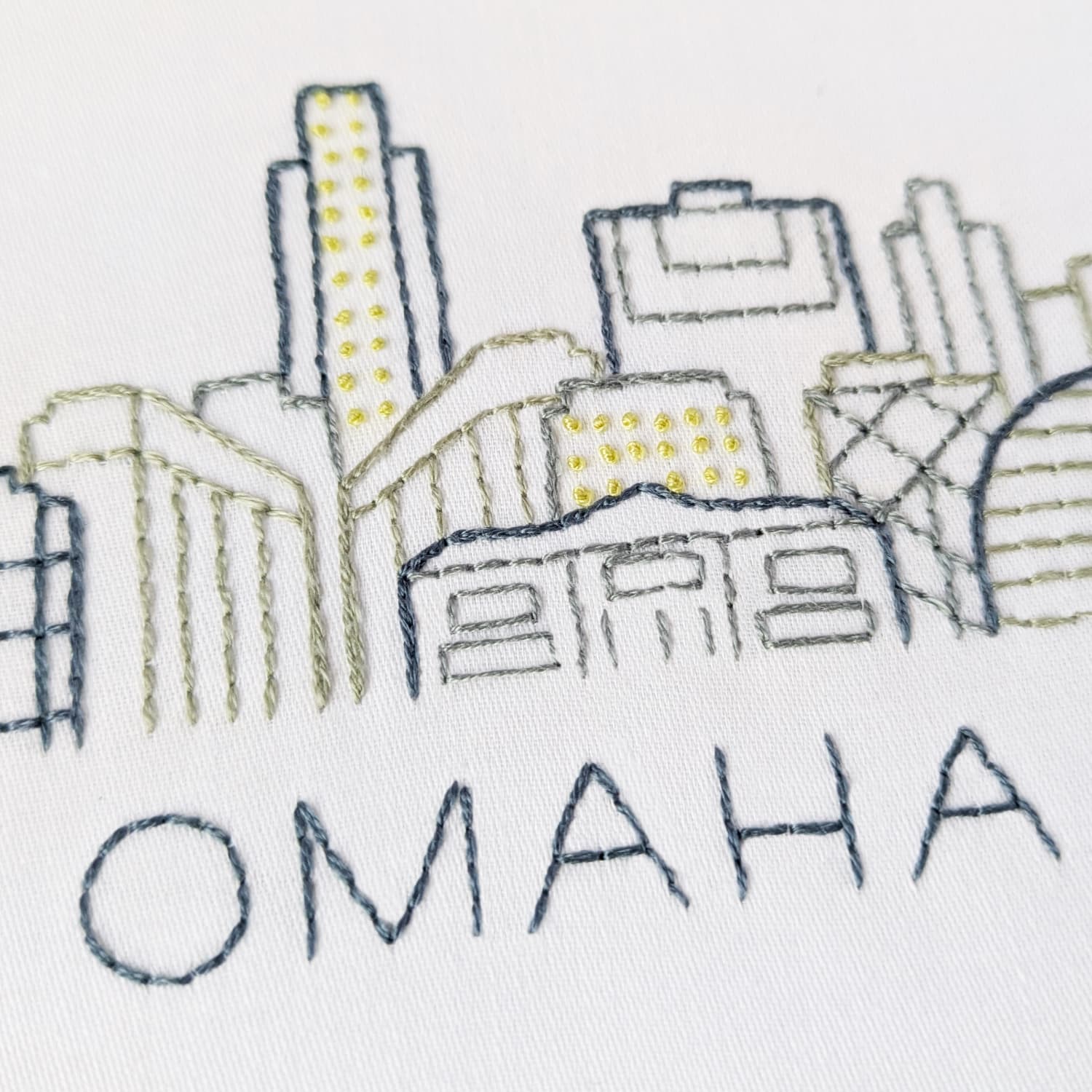 Omaha City Skyline Hand Embroidery Pattern - thumbnail 5