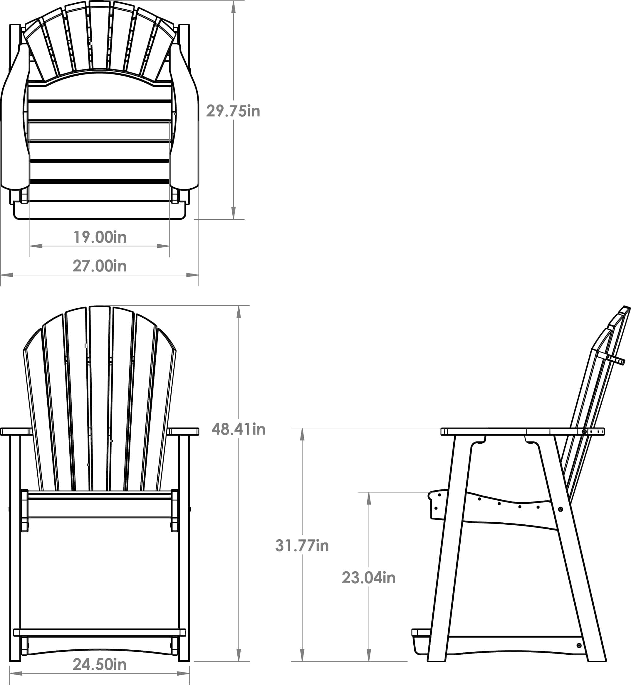 Poly Adirondack Counter-Height Chair - thumbnail 5