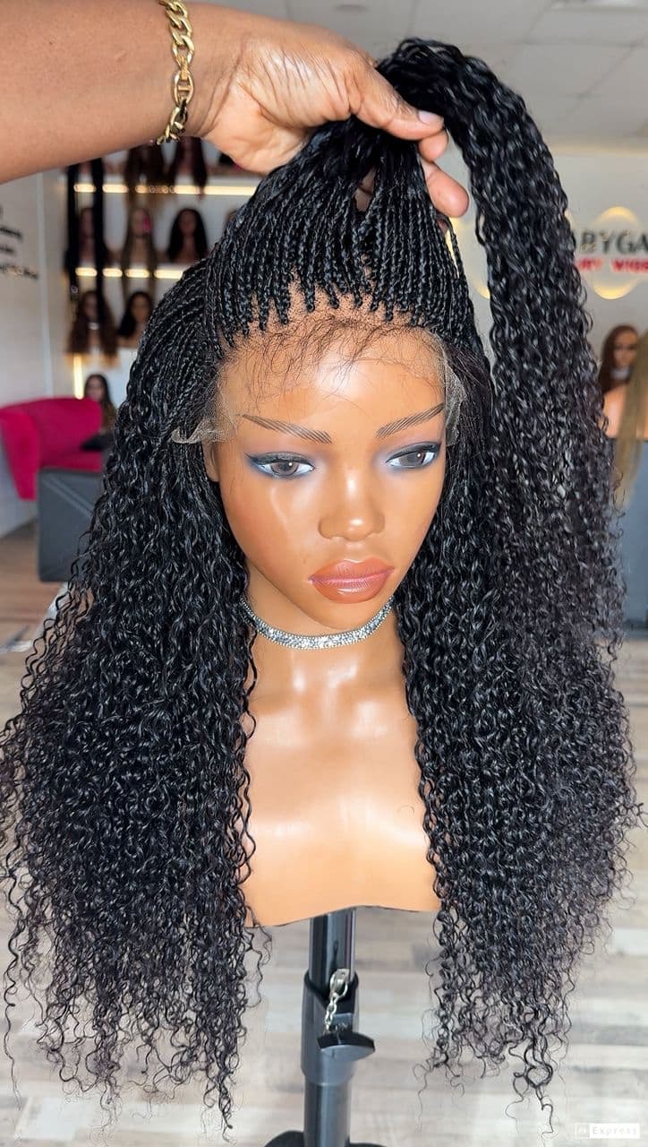 24” human hair microtwists HD full lacewig