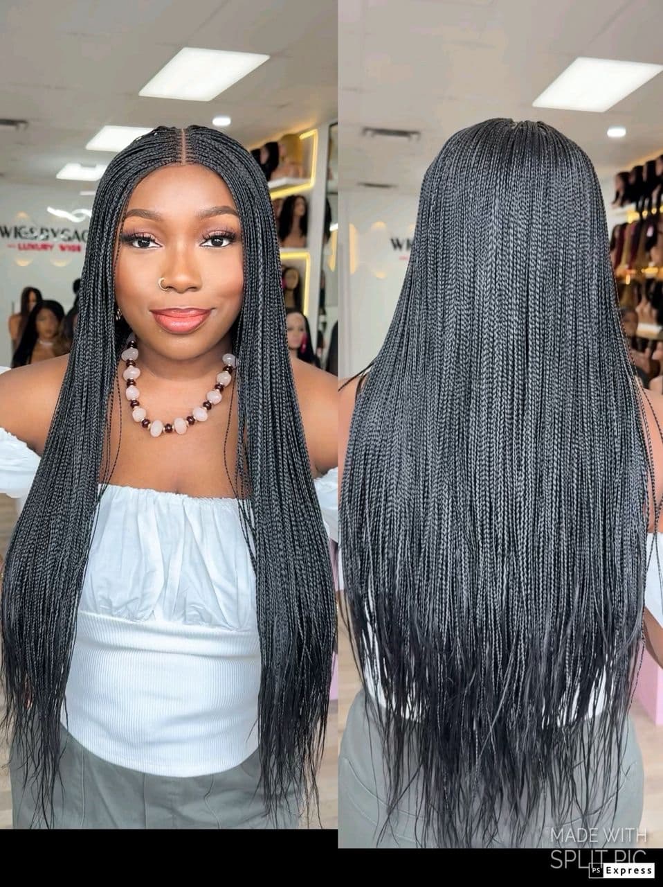 28” knotless braids closure unit