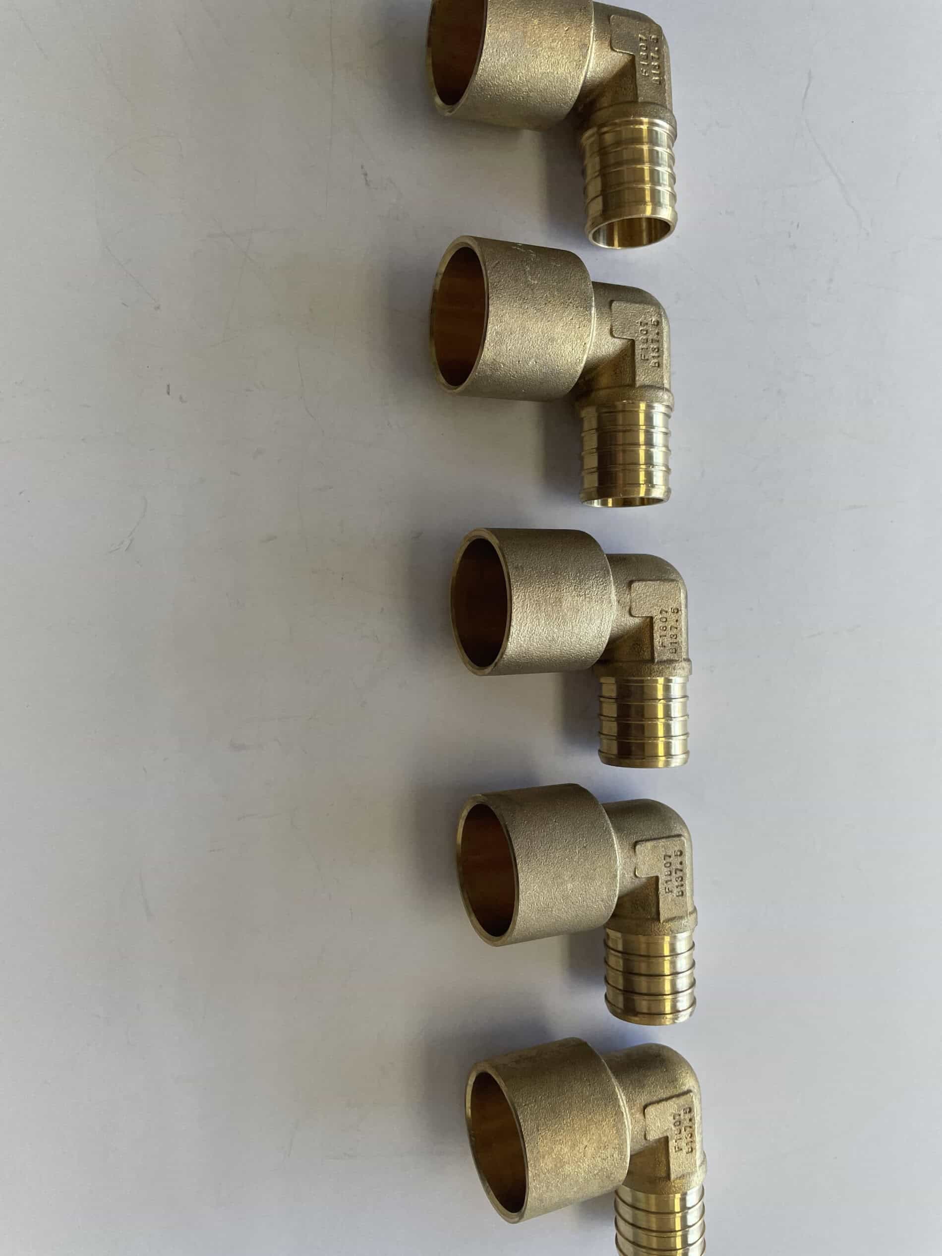 1″ PEX CRIMP TO 1″ FEMALE SWEAT 90 degree elbow Pack of 5