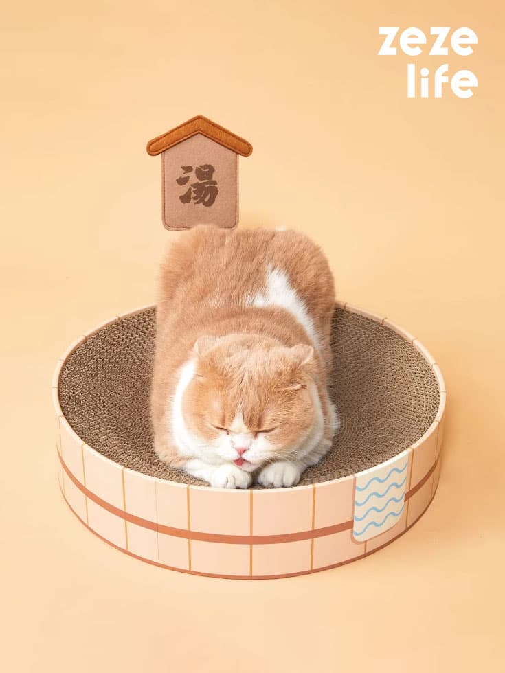 Japanese-Style Hot Springs Cat Scratcher Bed - thumbnail 2
