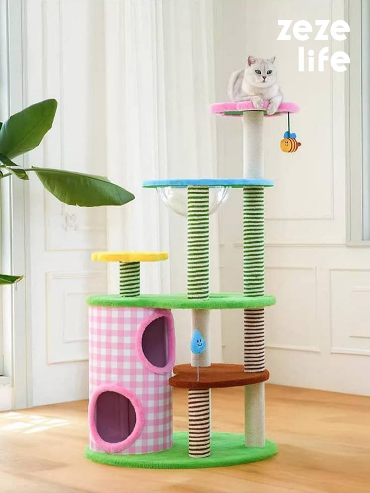 Flower-themed Amusement Park Cat Tree