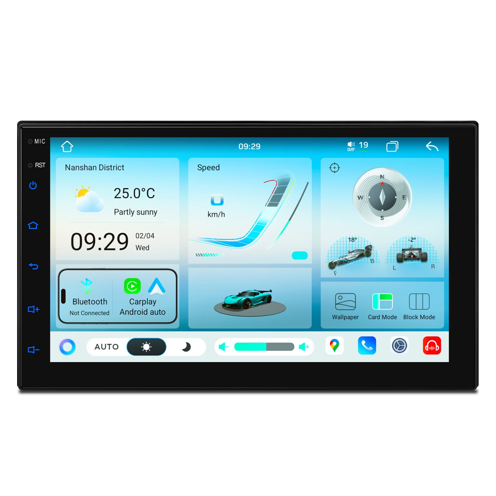 Universal Double Din 7″ Android Car Stereo Radio | Wireless Apple CarPlay & Android Auto | TIMH700L
