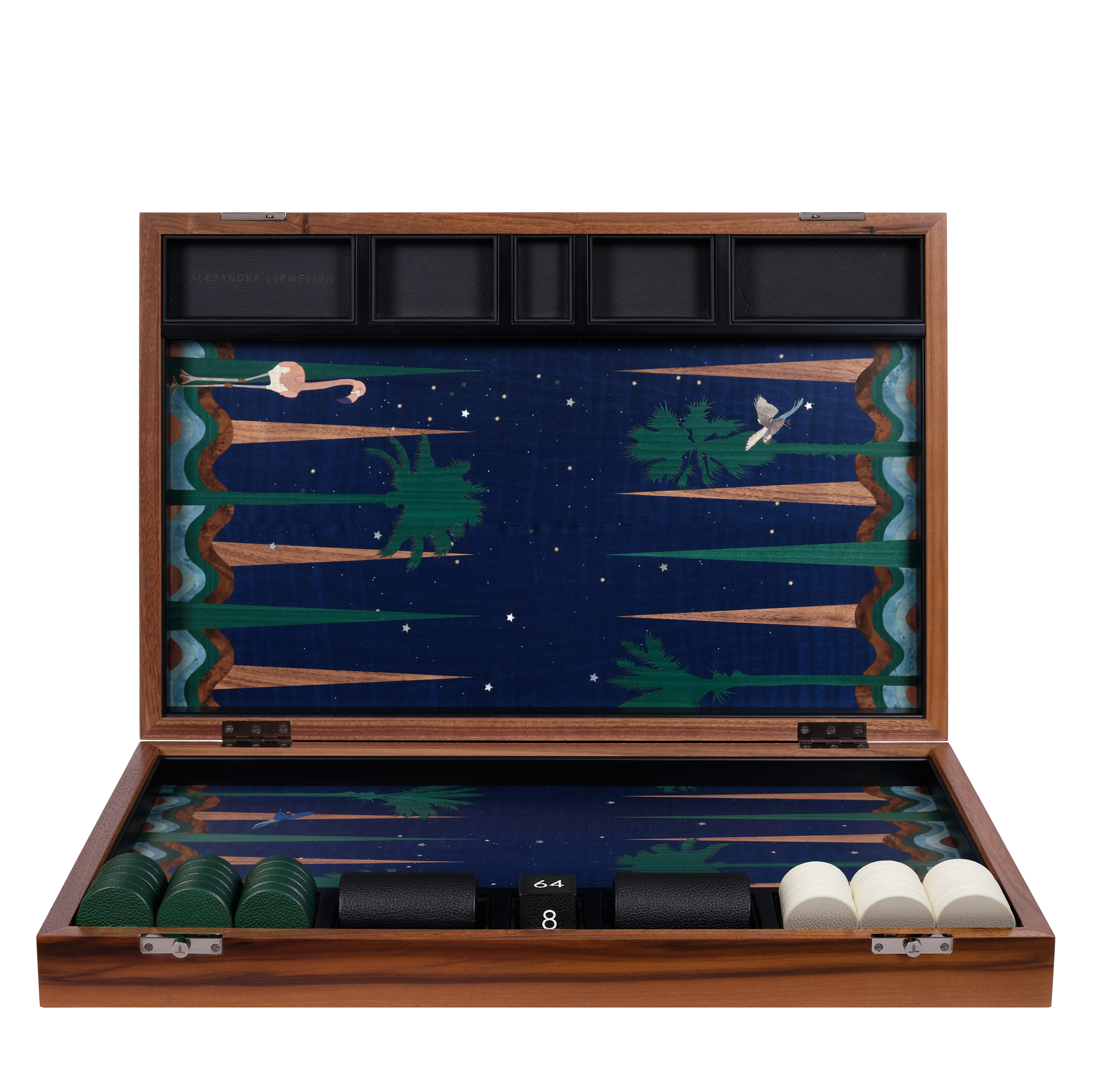 Midnight Marquetry Backgammon Set | Marquetry Playing Surface