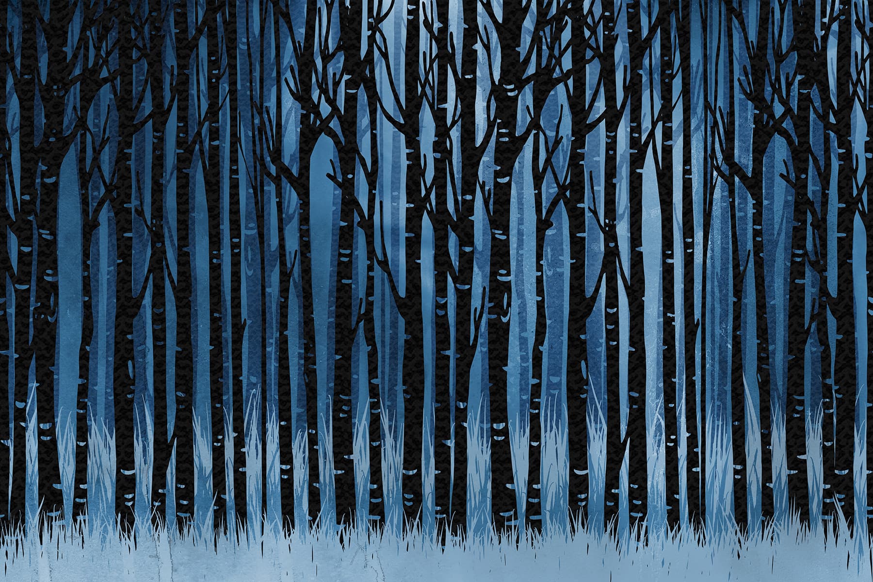 Cut Paper Forest Night (Sample)