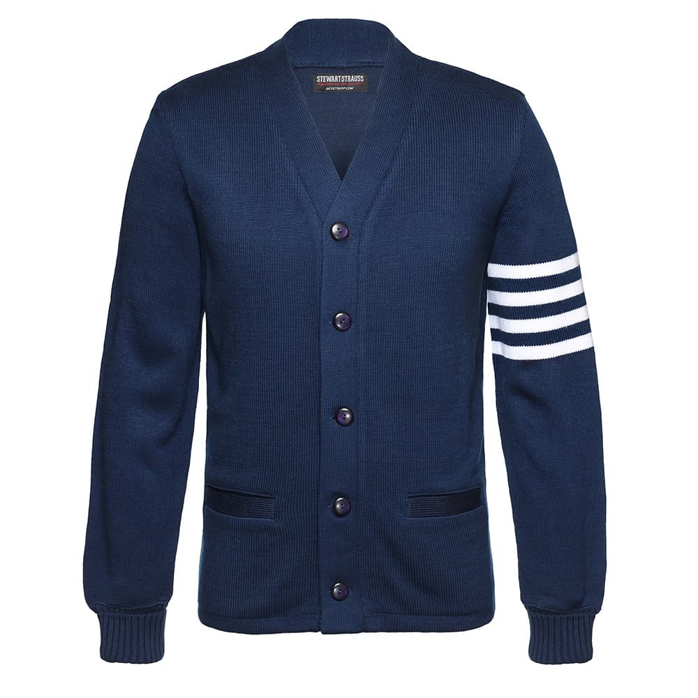 NAVY BLUE/WHITE SWEATER