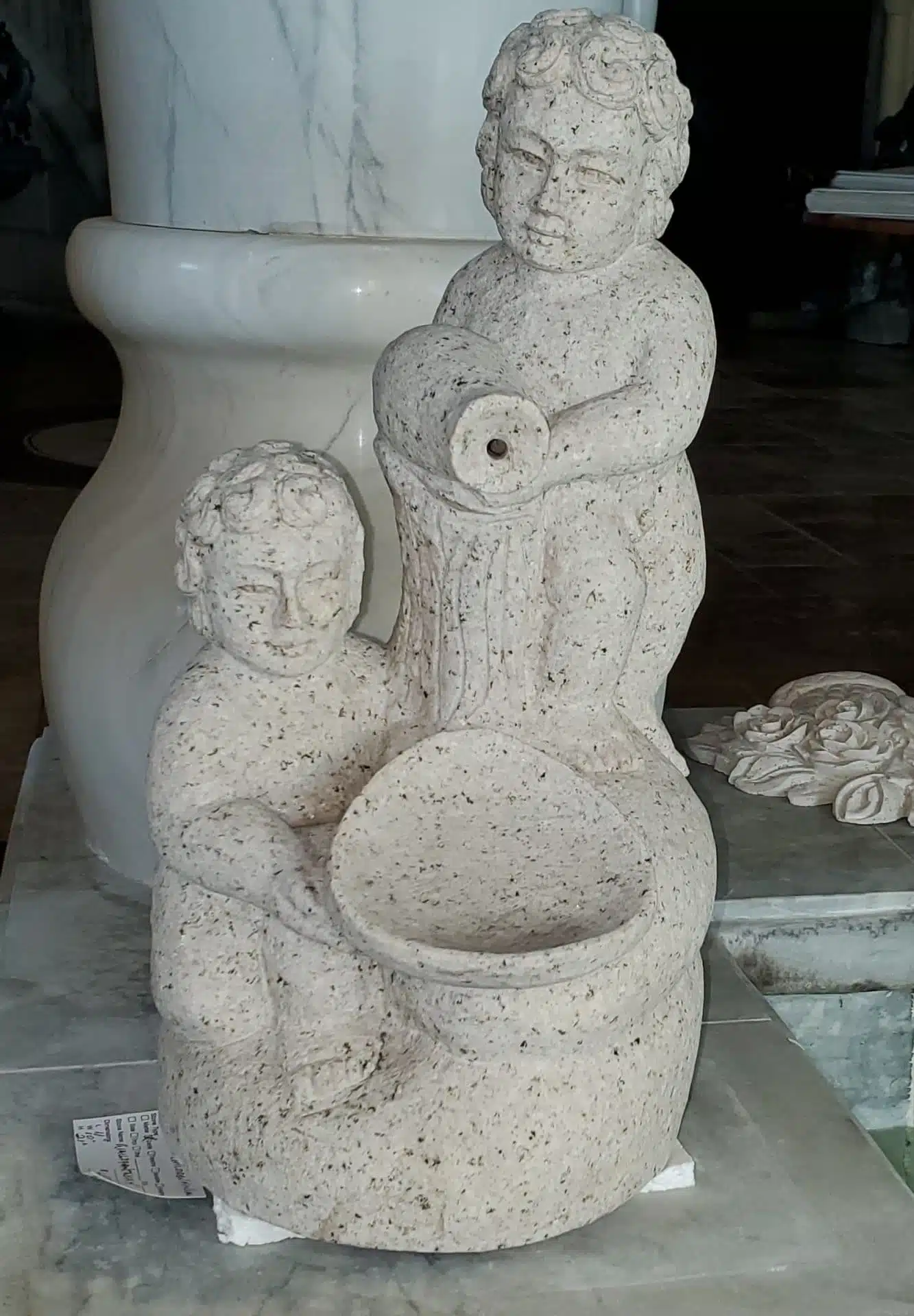 Boys with Jug Finial, H21″