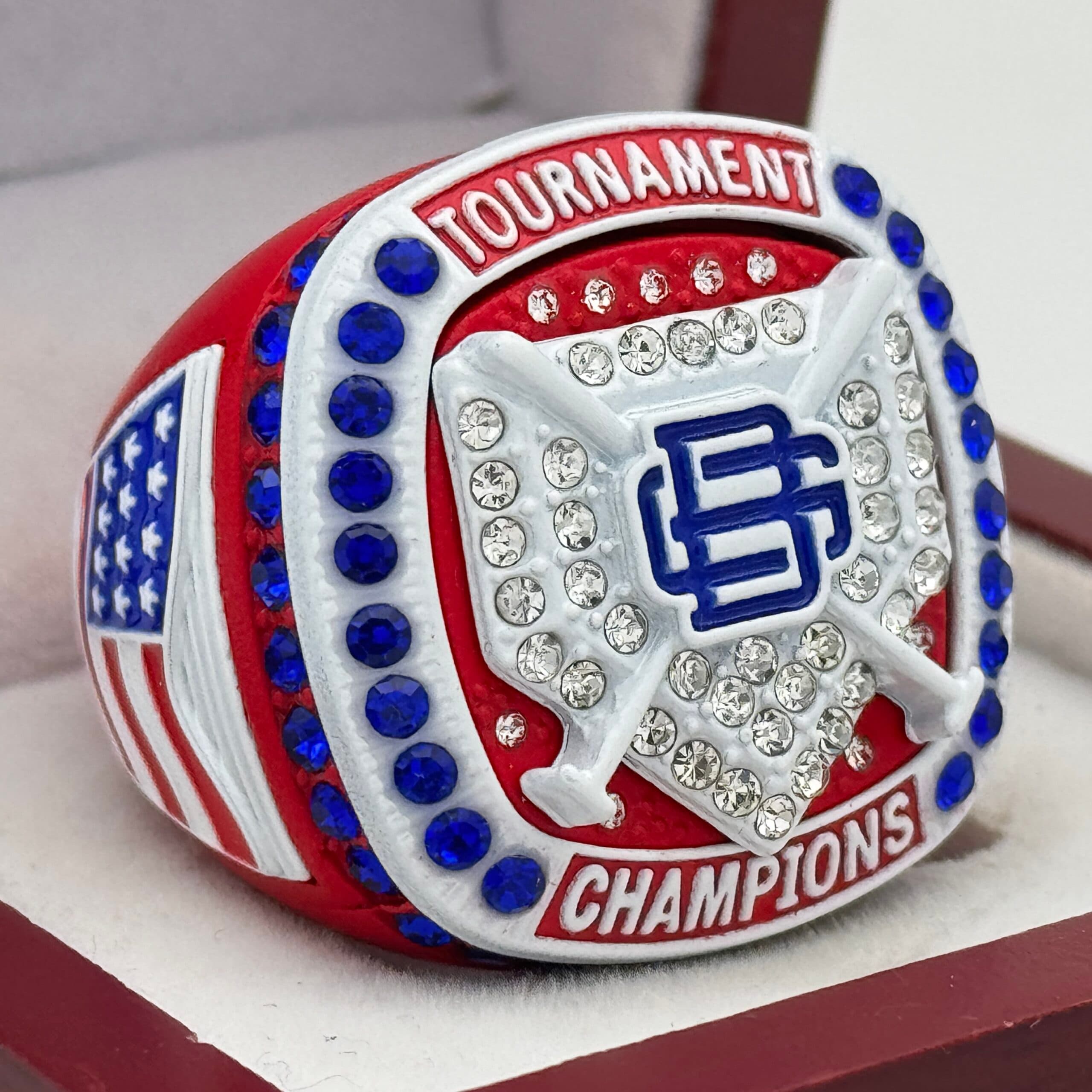 BG CUSTOM CHAMPION RING — RED BODY, WHITE SIDES (Item #58-152)