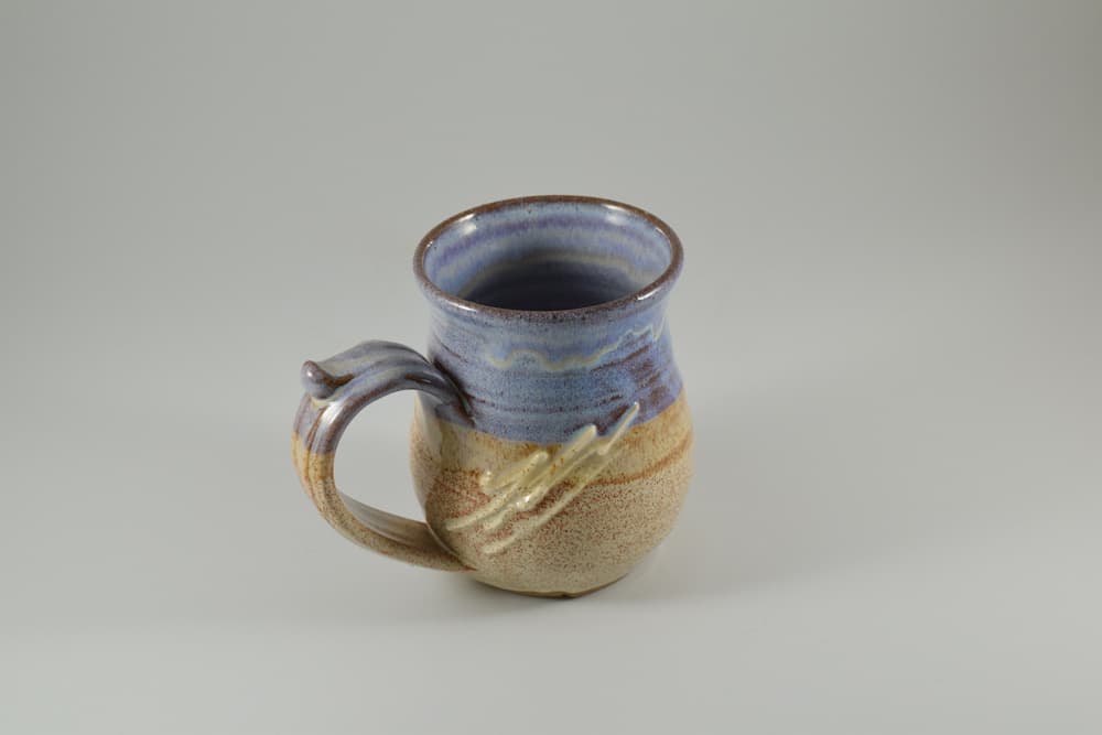12 oz Belly Mug with slip decoration